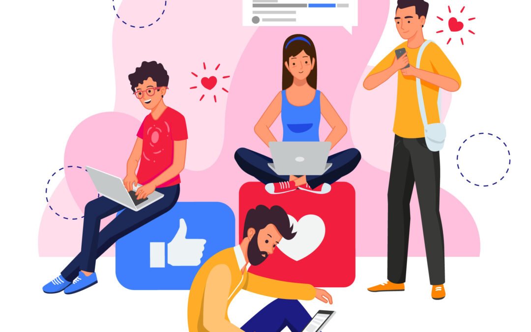 Ilustração sobre links nos comentários no Facebook